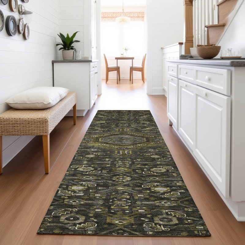 Premium Machine Washable Barry AMF1225 Medallion Rug, Runner 2'3" x 7'6"