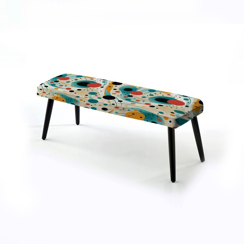 Banc rembourré à pois vert et noir
