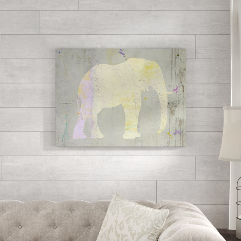 «Elephantastic» par Emma Brooks - Impression sur toile, H 18 po x l 24 po x P 1,5 po, Gel coupé au couteau