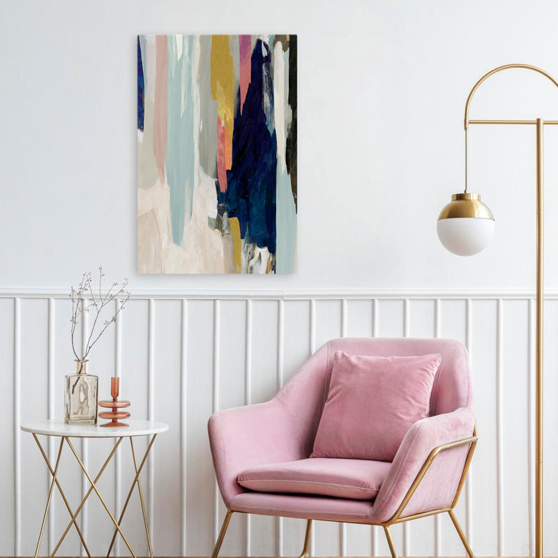 Art couleur des champs de couleur et des lignes verticales, H 24 po x l 16 po