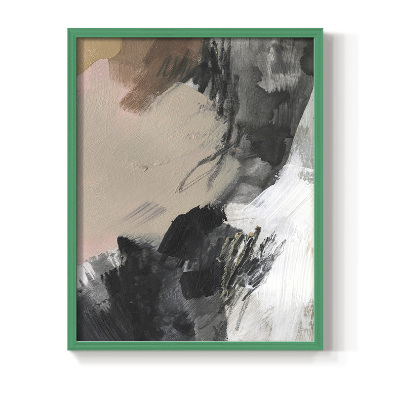 Neutre non blanchi, reproduction encadrée en V - bois massif, Cadre simple vert, H 10 po x l 8 po