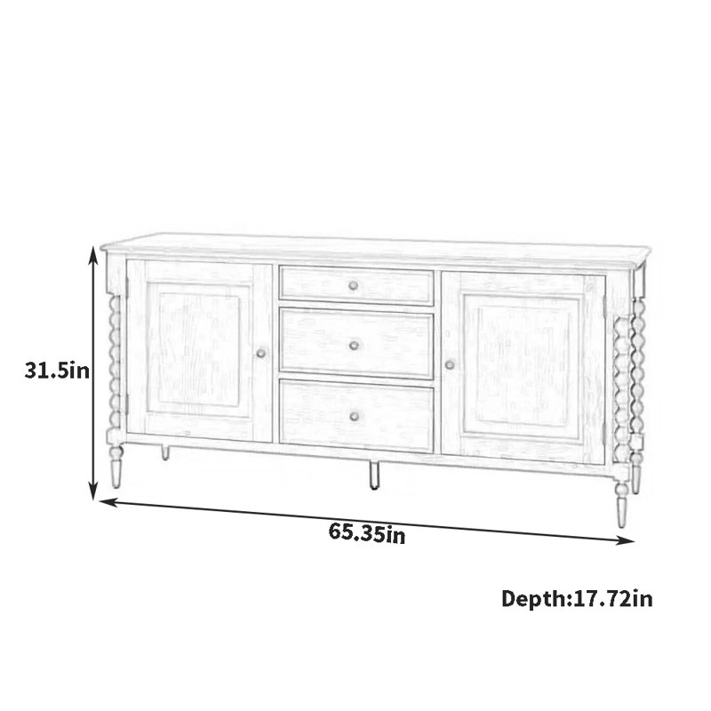 Retro Large-Capacity Sideboard