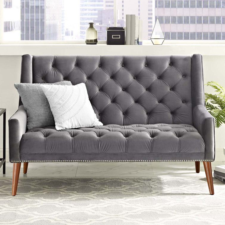 Modway Peruse Tufted Velvet Mid-Century Loveseat