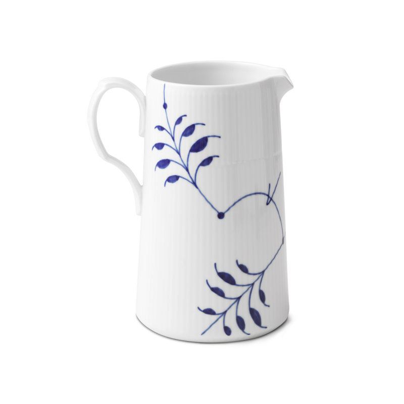 Blue Fluted Mega Royal Copenhagen White/Blue Elements 50.72 oz. Pitcher