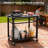 2-Tier Rolling Outdoor Grill Cart & BBQ Prep Table with Locking Wheels & Tool Hooks (Black)