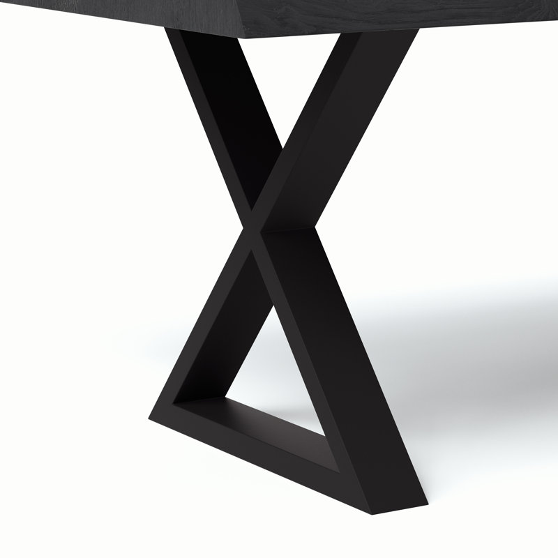 Brooks X Base Dining Table, Ebonized, 29.75"H x 92"L x 40"W, Black
