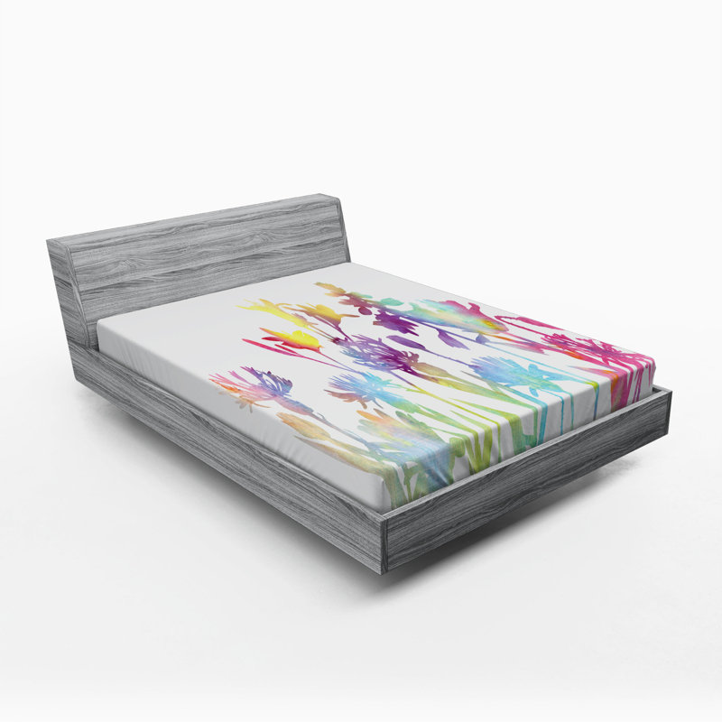 Microfiber Floral Fitted Sheet, Full Fitted Sheet