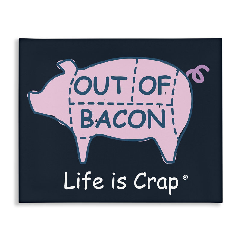 Drôle de bacon sur toile par LIC, H 24 po x l 30 po