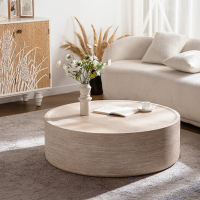 Table basse ronde 39,37 pouces à motif Mars pour salon moderne
