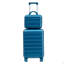 14 "/ 20" 2 pièces / ensemble dans un bagage à roulettes en ABS, avec serrure à combinaison, étui à cosmétiques 14 "(bleu foncé)-132850828