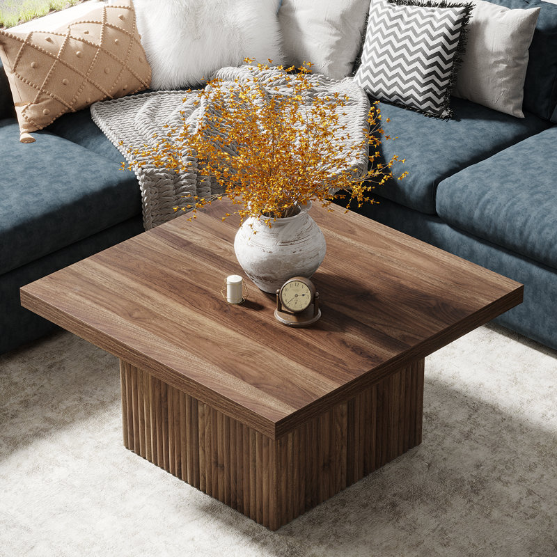 Pedestal Coffee Table, Brown