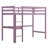 High Wood Loft Bed, With Safety Guardrail, Built-In Desk, Ladder-1386632893