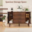 47.2'' Mid Century Modern Sideboard Buffet Cabinet With Storage & 2 Curved Side Cabinet for Kitchen Dining Living Room
