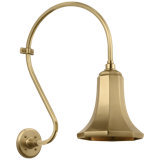 Thomas O'Brien, "Academy 15" Larrabee Barn Light in Hand-Rubbed Antique Brass with 7.5" Savannah Shade