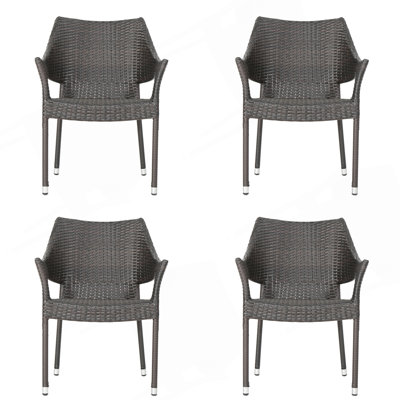 Chaise d'extérieur en résine avec finition tissée durable et design polyvalent
