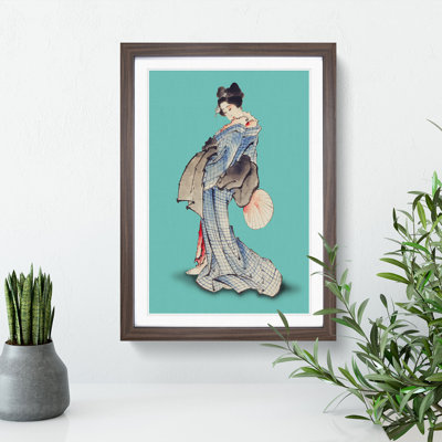 Geisha by Hokusai - Framed Print