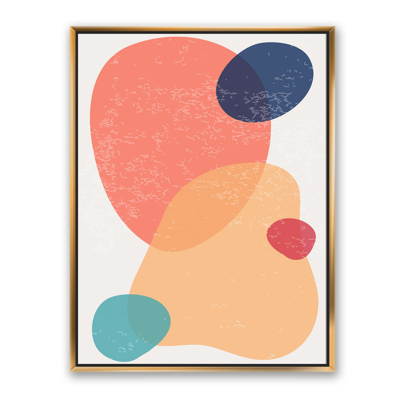 Minimal élémentaire et compostions géométriques XXIII - impression, Toile encadrée d'or, H 32 po x l 24 po x P 1 po