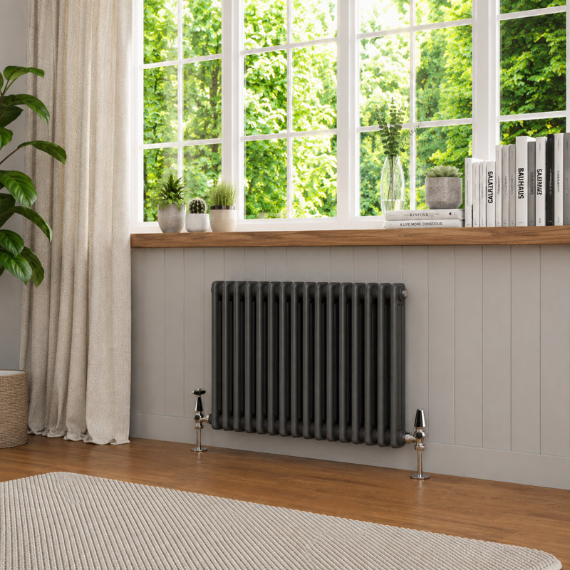 Uxbridge Horizontal Traditional Colosseum Radiator, 600mm H x 785mm W x 70mm D, Anthracite