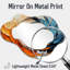Lignes colorées de peinture abstraite pétale spirale I - miroir mural asymétrique spirales abstraites, miroir de coiffeuse moderne, imprimé sur métal-670849847