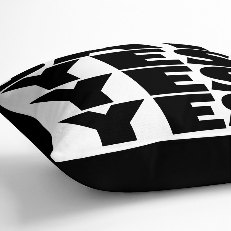 Square Cushion, 55cm H x 55cm W x 20cm D, Black