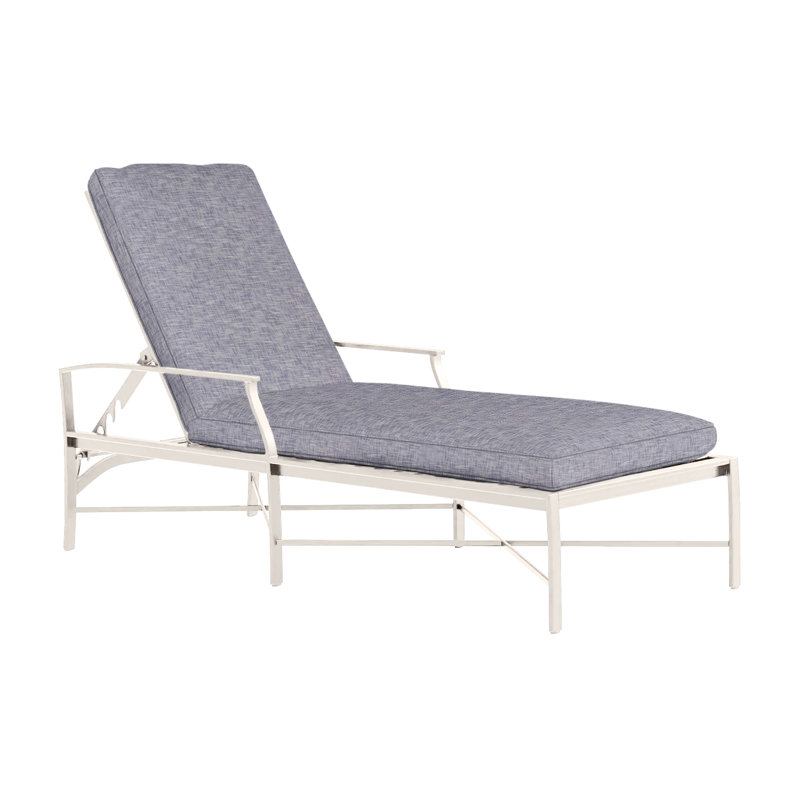 Monaco Aluminum Chaise - Slate Gray, Rollo Silver InsideOut® Linen, Welt, Slate Gray