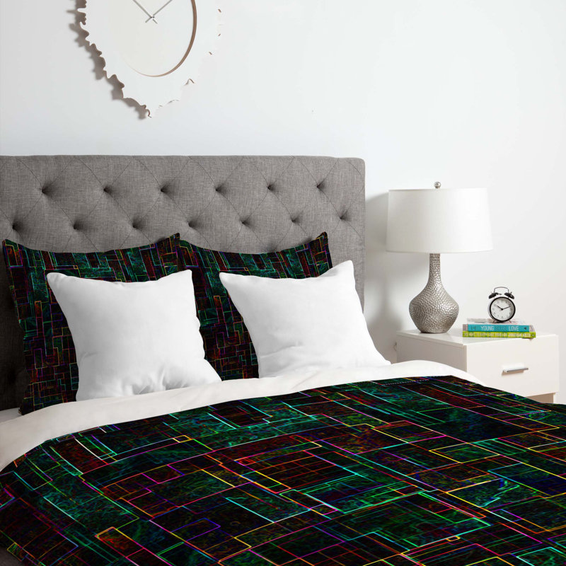 Jacqueline Maldonado Polyester Geometric Shapes Duvet Cover, King Duvet Cover + 2 King Shams