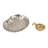 13X11x2.5" Seashell Chip And Dip Tray With Antique Gold Finish