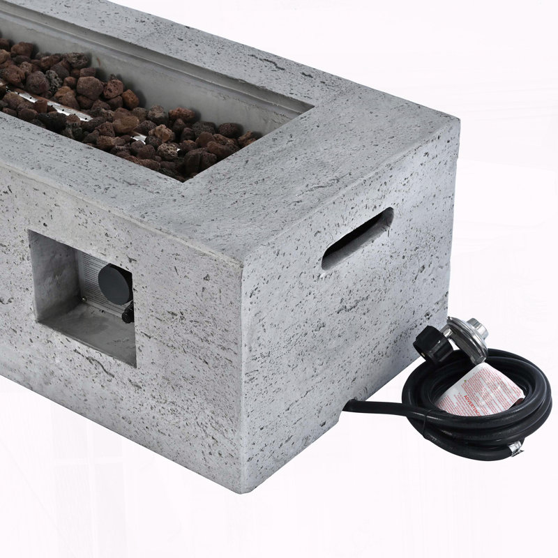 41.9" Rectangular MGO Outdoor Propane Fire Pit with 40000 BTU