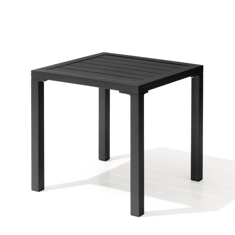 Herv Square Aluminum Outdoor Side Table, Black