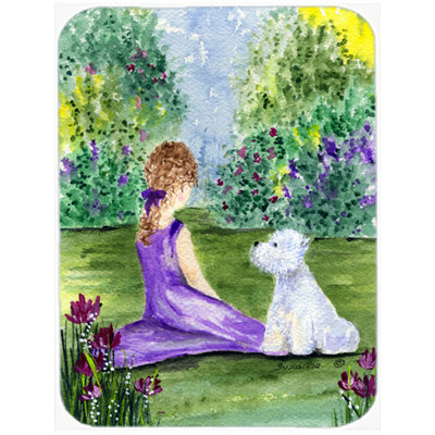 East Urban Home Westie Glass Cutting Board