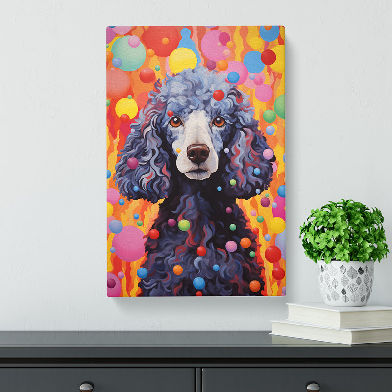 Poodle Colour Field No.3 - Wrapped Canvas, 76cm H x 50cm W x 3cm D