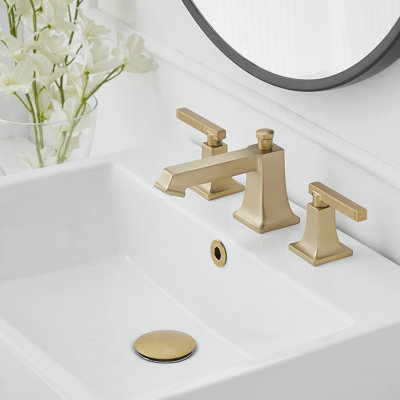 Widespread 2-handle 3 Hole Bathroom Faucet with Drain Assembly