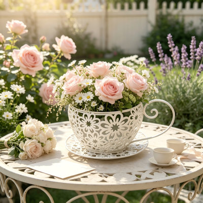 Pot à fleurs en métal