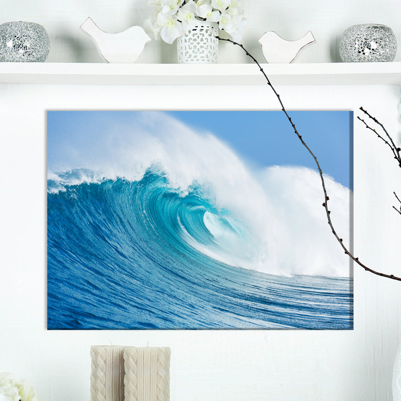 « blue ocean wave », impression, H 16 po x l 32 po x P 1 po, Toile tendue