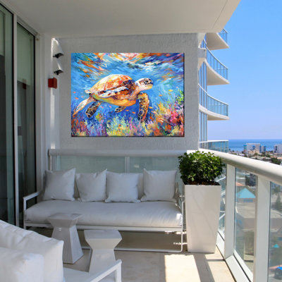 Art sur toile de tortue majestueuse