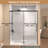 48" W × 72" H Single Sliding Shower Door,5Mm Fixed Glass And 6Mm Sliding Glass Frameless, Clear Tempered Glass, Stainless Steel Handle-123404327