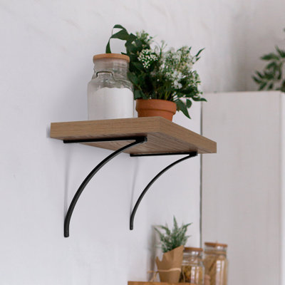 Lumi Home Furnishings Shelf Brackets Black 2-Pack