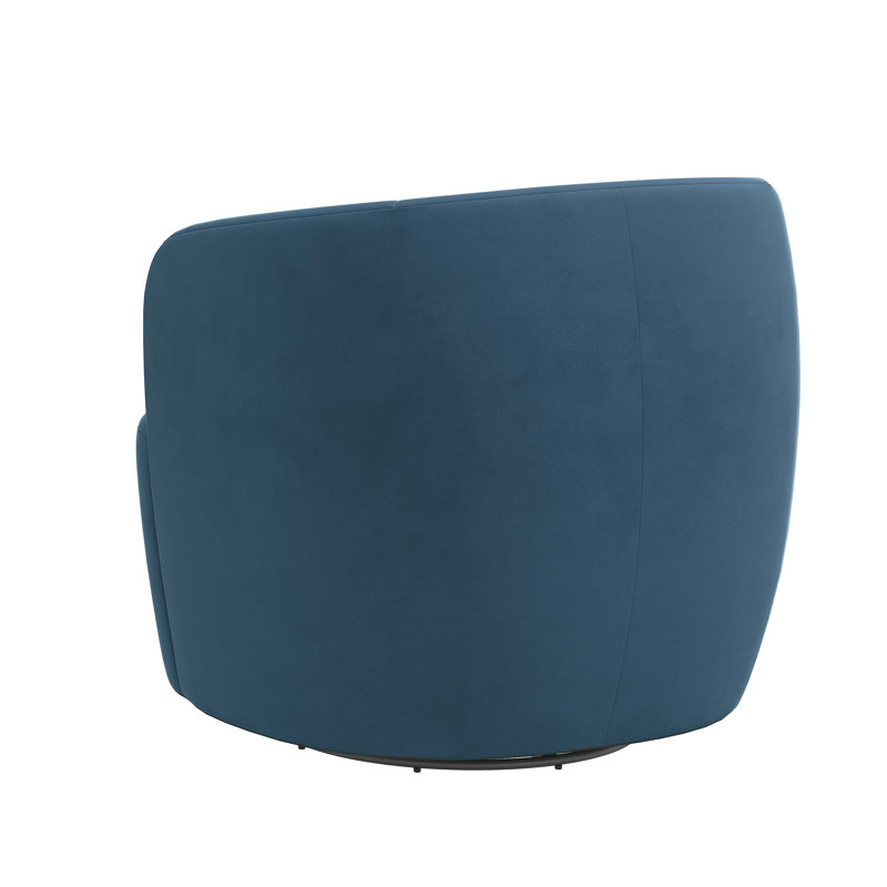Maya Swivel Chair In Boucle, Classic Ocean Velvet