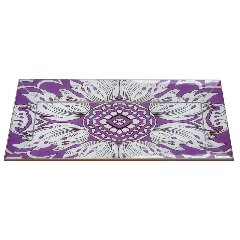 Handmade Reverse Painted Mirror Tray