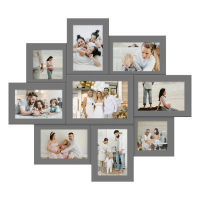 Gray Collage Wall Hanging Picture Frame - 12 Photo