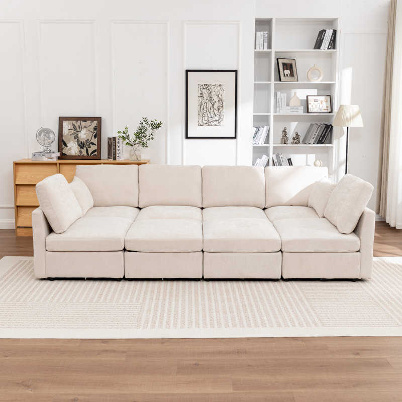 Canapé-lit modulaire 8 pièces Wilroy, Beige
