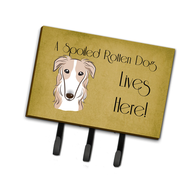 Metal Wall Organizer with Key Hooks, Borzoi