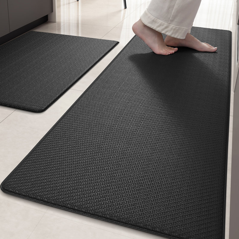 Tapis de cuisine anti-fatigue Jendrik, Noir, 17 po x 59 po et 17 po x 59 po