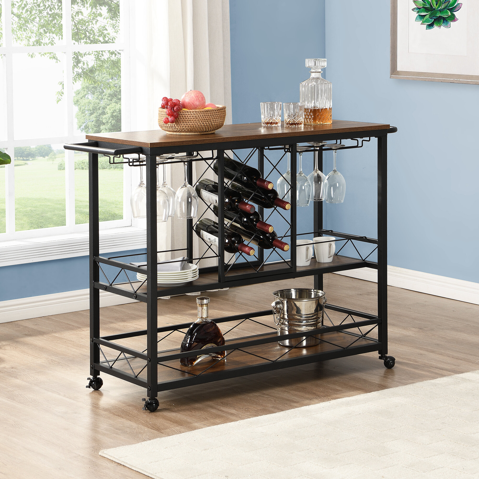 Prep & Savour Quinte Metal Bar Cart & Reviews | Wayfair