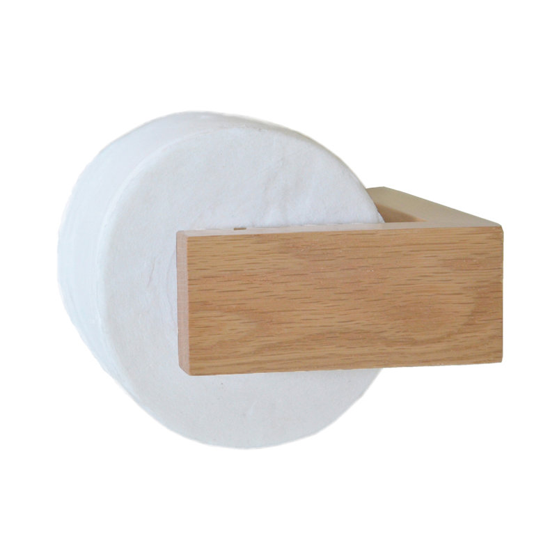 Ashford Wall Mounted Toilet Paper Holder, Natural Oak