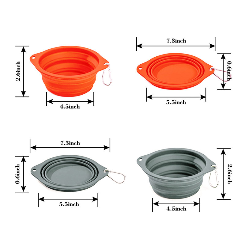 Bol pour animaux de compagnie antidérapant, Orange et gris