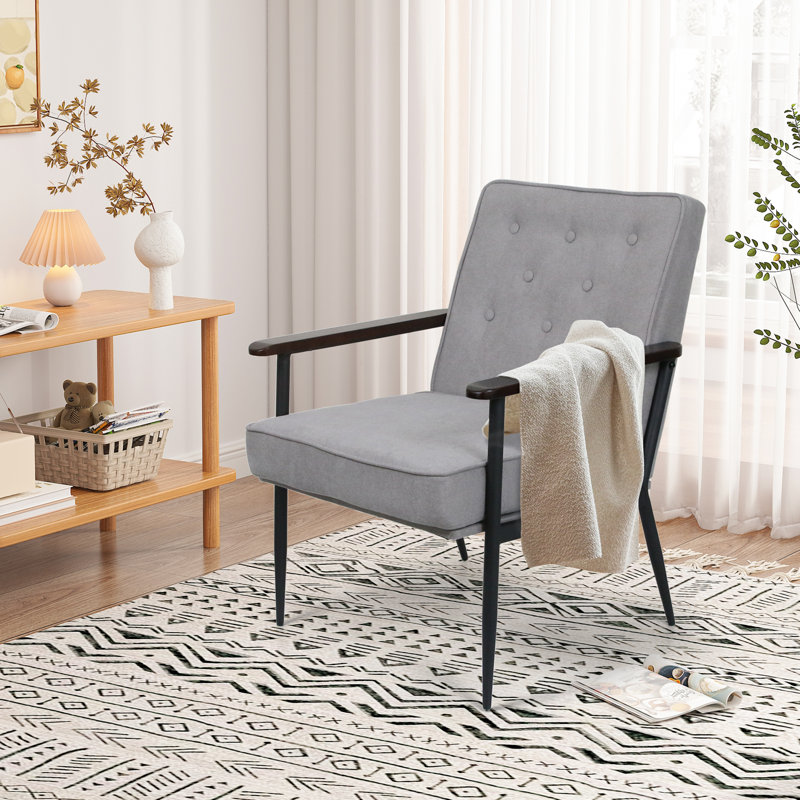 Fauteuil en chenille l 22,8 po, Laine gris foncé