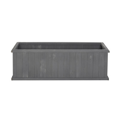 Barros Solid Cedar Rectangular Planter Box with Drainage Holes