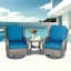 Ensemble de mobilier de patio en osier - Ensemble de conversation modulaire d'extérieur en rotin et 1 table d'appoint