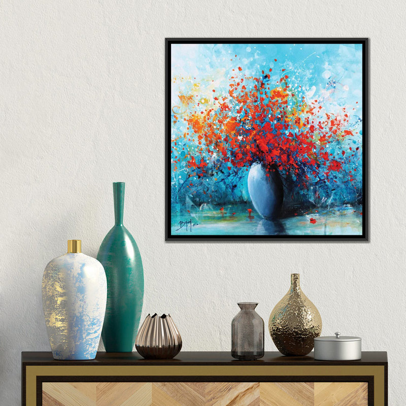 Bouquet de joie - reproduction d'art murale - toile encadrée, H 18 po x l 18 po, Toile à cadre flottant sans passe-partout